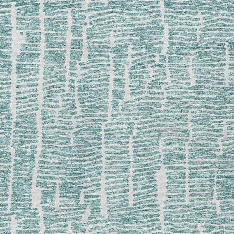 10' X 14' Teal Blue And Ivory Abstract Washable Indoor Outdoor Area Rug