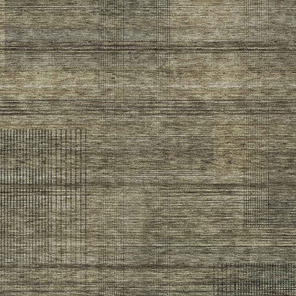 10' X 14' Brown Beige And Taupe Striped Washable Indoor Outdoor Area Rug