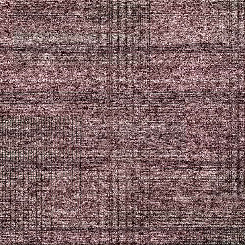 5' X 8' Merlot And Gray Striped Washable Indoor Outdoor Area Rug