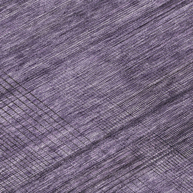 8' Plum Purple And Gray Round Striped Washable Indoor Outdoor Area Rug