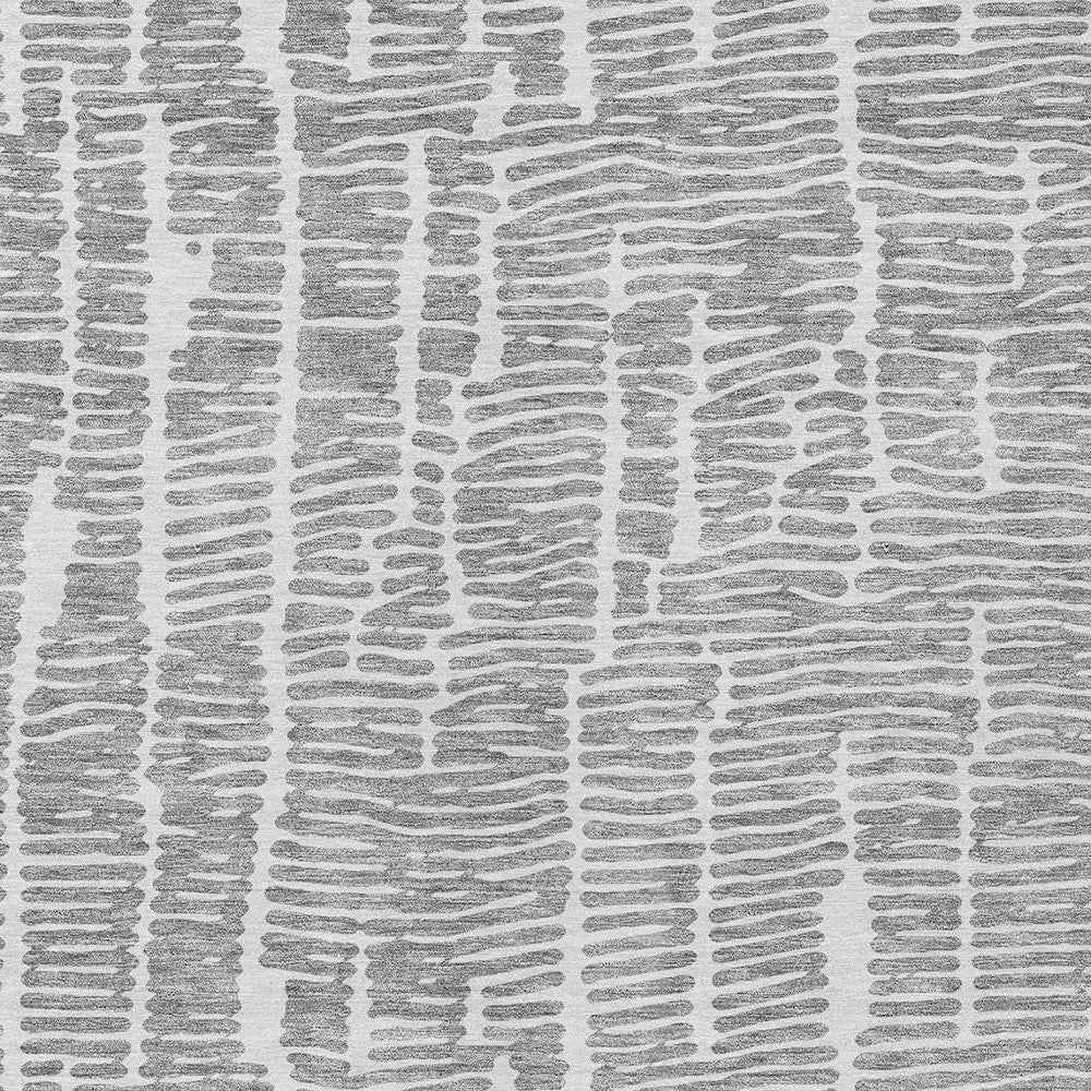 10' X 14' Gray And Ivory Abstract Washable Indoor Outdoor Area Rug