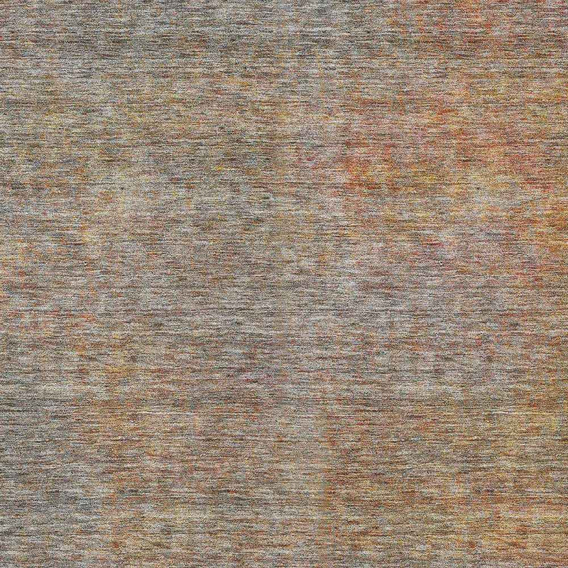 5' X 8' Gray Charcoal And Orange Abstract Washable Indoor Outdoor Area Rug