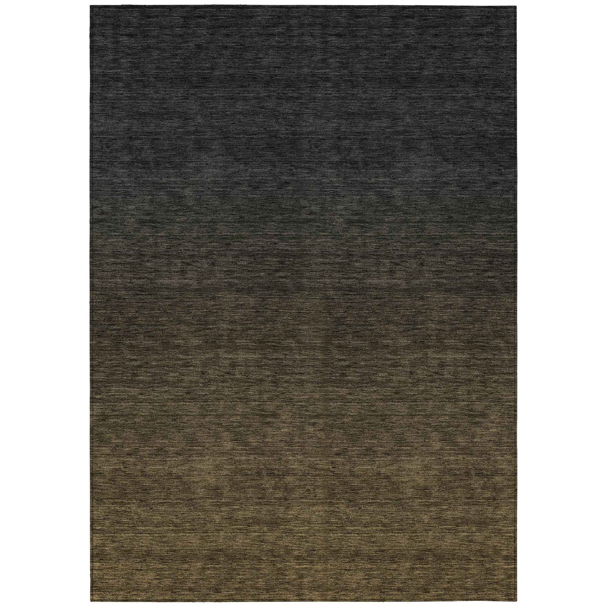 8' X 10' Gray And Brown Abstract Washable Indoor Outdoor Area Rug