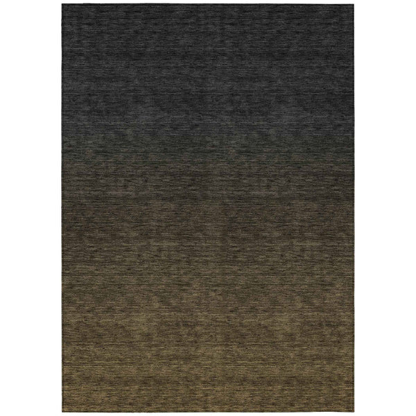 8' X 10' Gray And Brown Abstract Washable Indoor Outdoor Area Rug