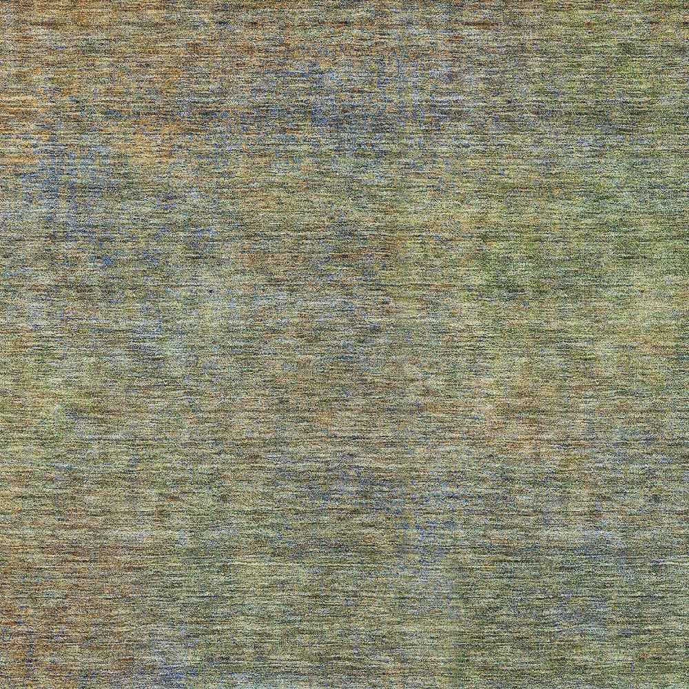 8' X 10' Green Gold And Charcoal Abstract Washable Indoor Outdoor Area Rug