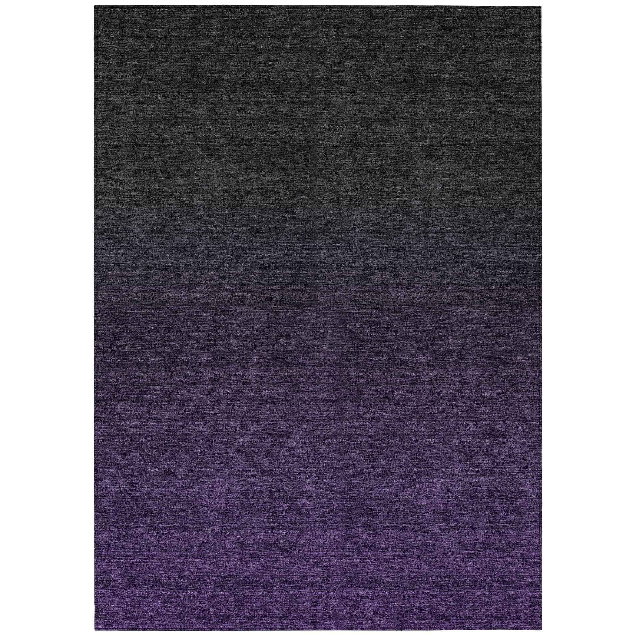 10' X 14' Eggplant Purple And Charcoal Abstract Washable Indoor Outdoor Area Rug