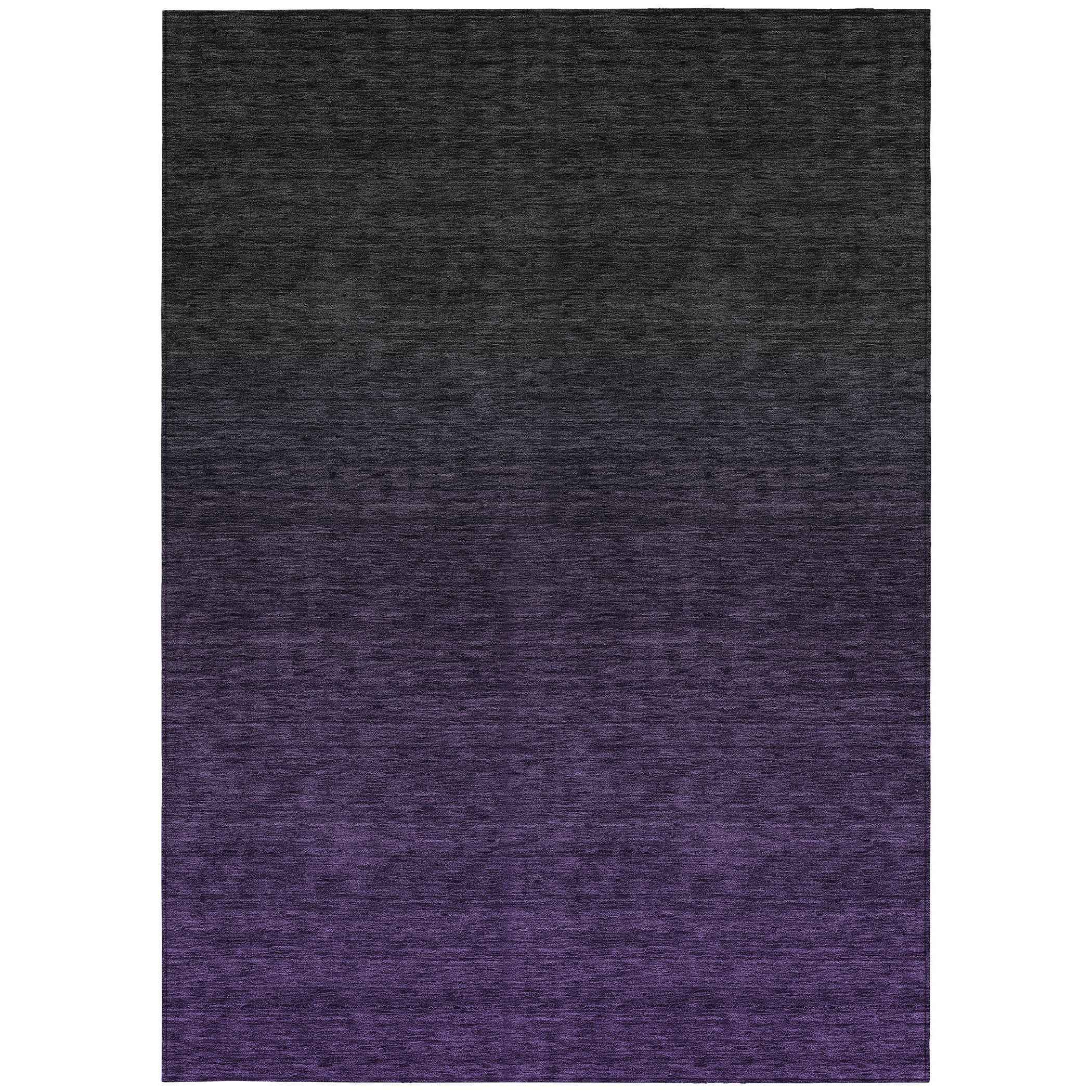 10' X 14' Eggplant Purple And Charcoal Abstract Washable Indoor Outdoor Area Rug