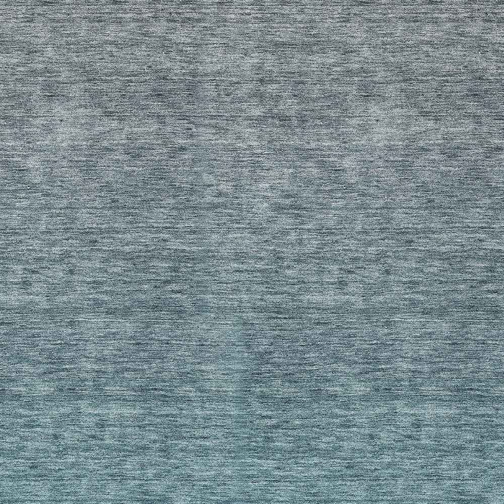 5' X 8' Teal Blue Gray And Charcoal Ombre Washable Indoor Outdoor Area Rug