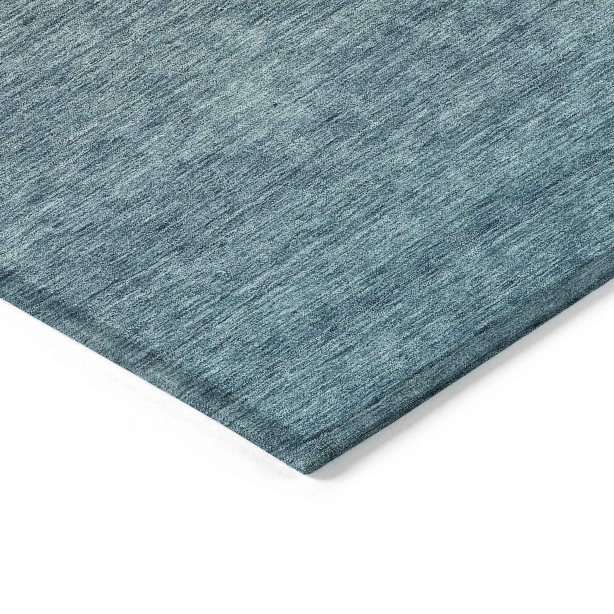 5' X 8' Teal Blue Gray And Charcoal Ombre Washable Indoor Outdoor Area Rug