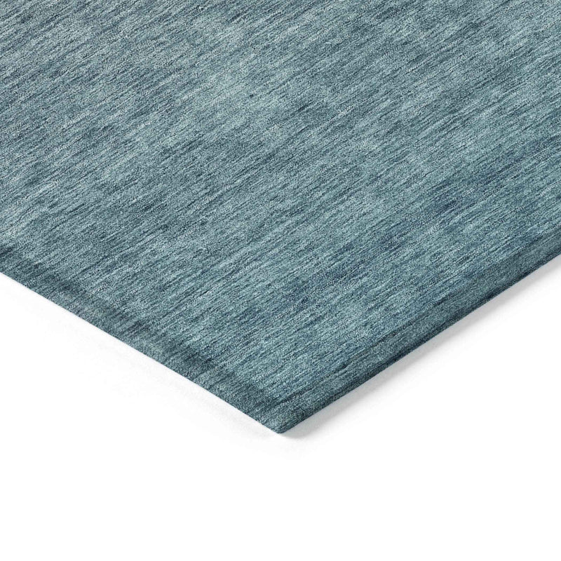 5' X 8' Teal Blue Gray And Charcoal Ombre Washable Indoor Outdoor Area Rug