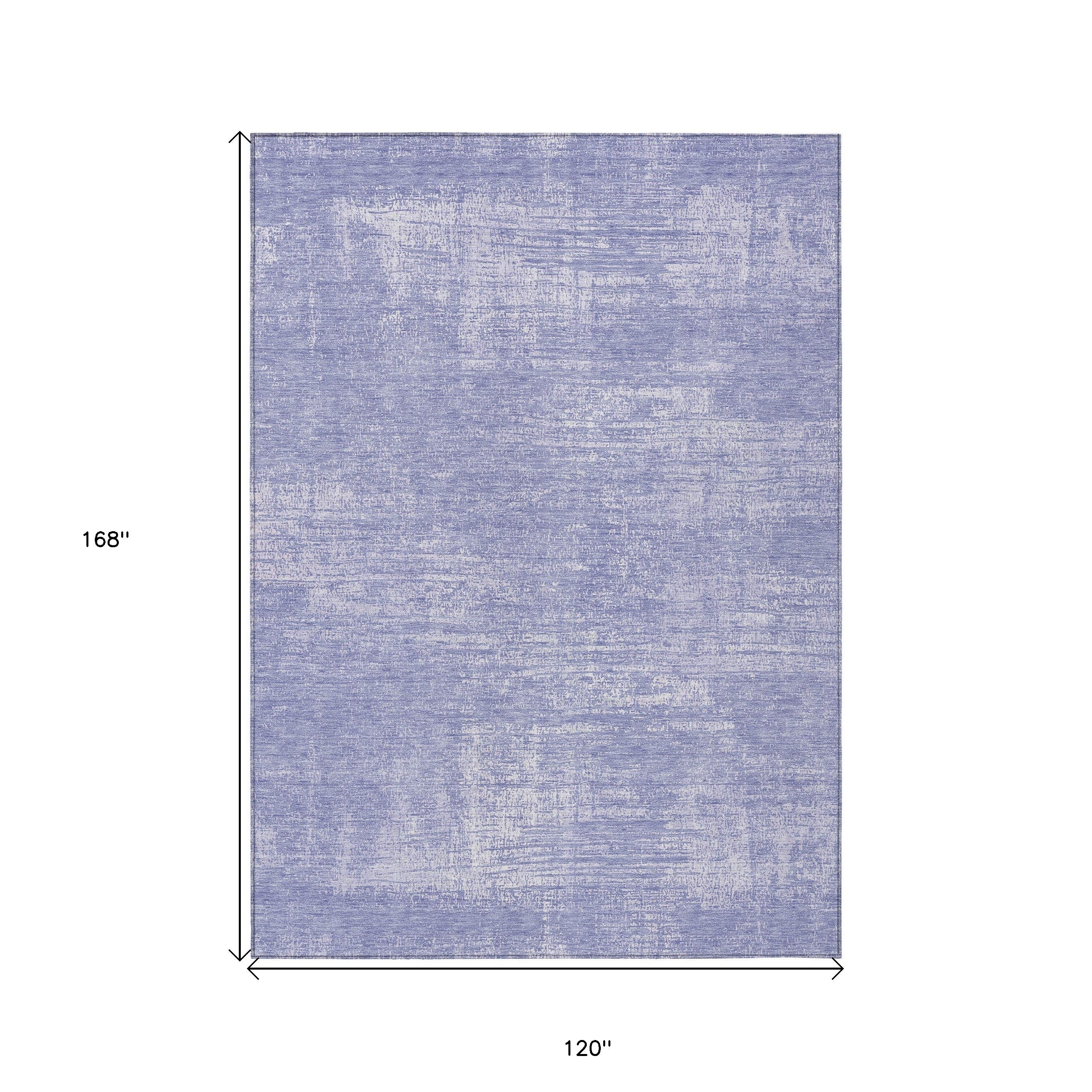 10' X 14' Lavender Purple And Lilac Abstract Washable Indoor Outdoor Area Rug