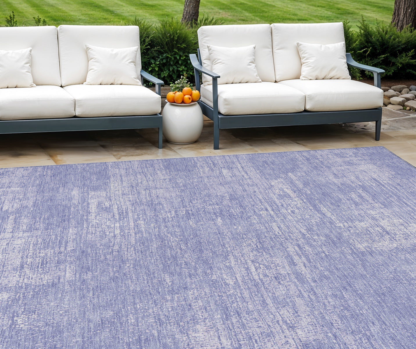 10' X 14' Lavender Purple And Lilac Abstract Washable Indoor Outdoor Area Rug