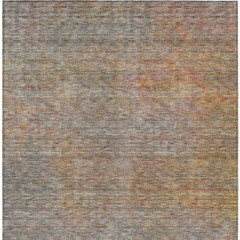 3' X 5' Gray Charcoal And Orange Abstract Washable Indoor Outdoor Area Rug