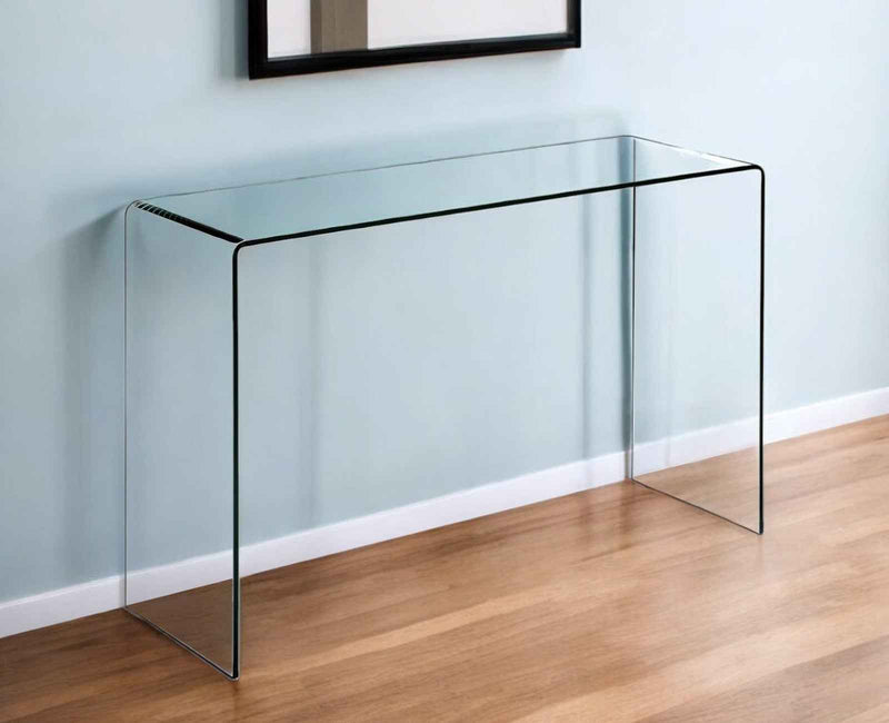 47" Clear Glass Block Console Table