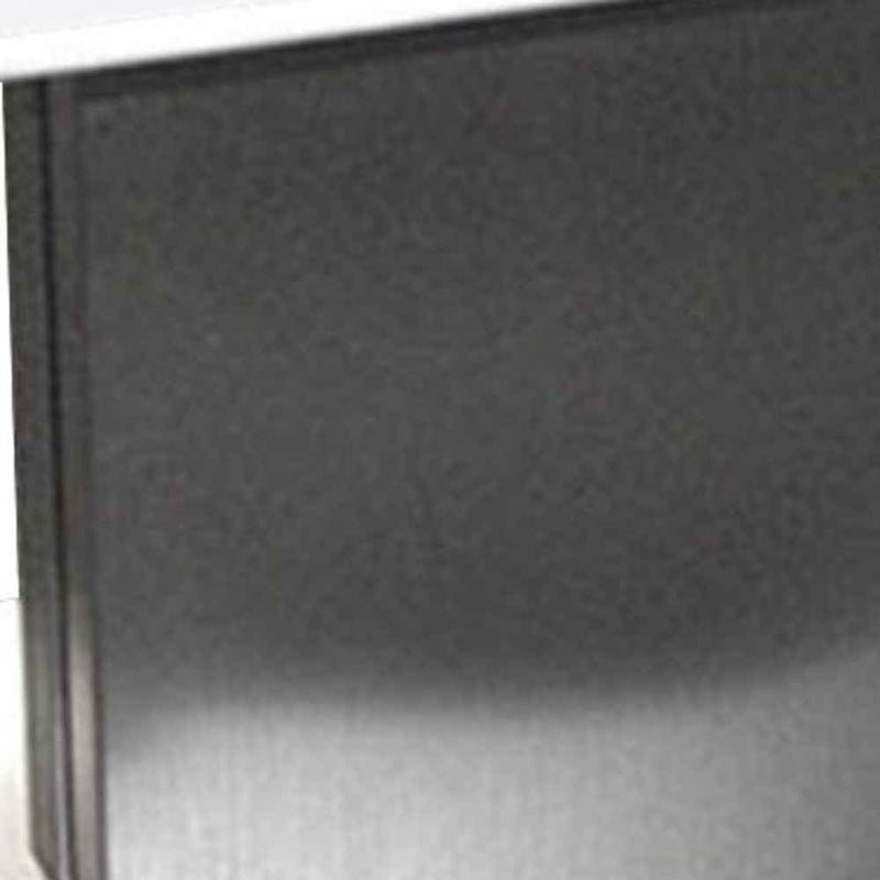 22" White And Silver Marble And Metal Square Pedestal End Table