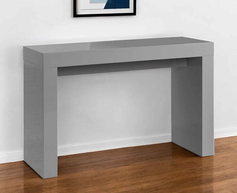 47" Gray Wood Block Console Table