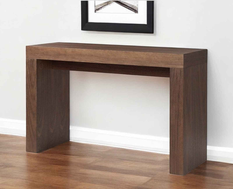 47" Brown Wood Block Console Table