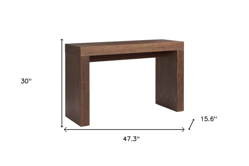 47" Brown Wood Block Console Table
