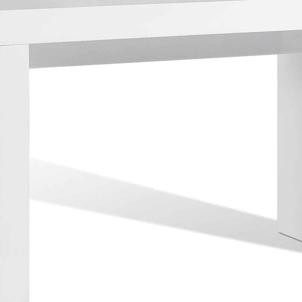 47" White Wood Block Console Table