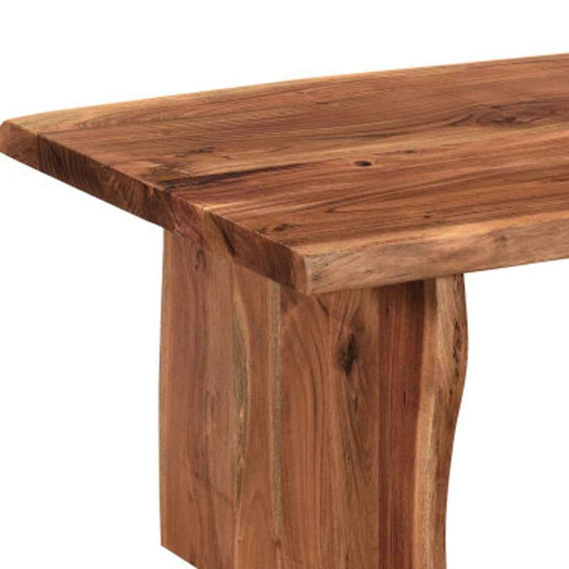 51" Brown Solid Wood Sled Coffee Table