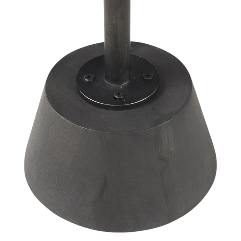 24" Black Solid and Manufactured Wood Round End Table - Living Room