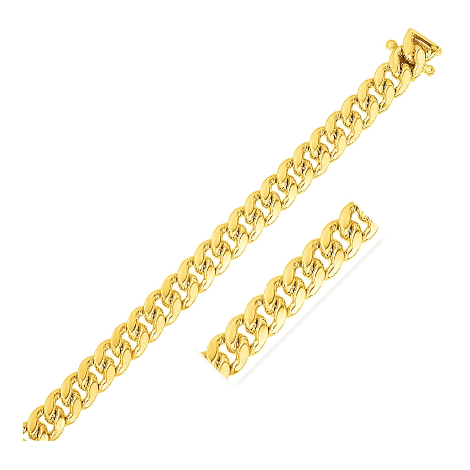 9.25mm 14k Yellow Gold Classic Miami Cuban Chain - 26" - Apparel & Accessories