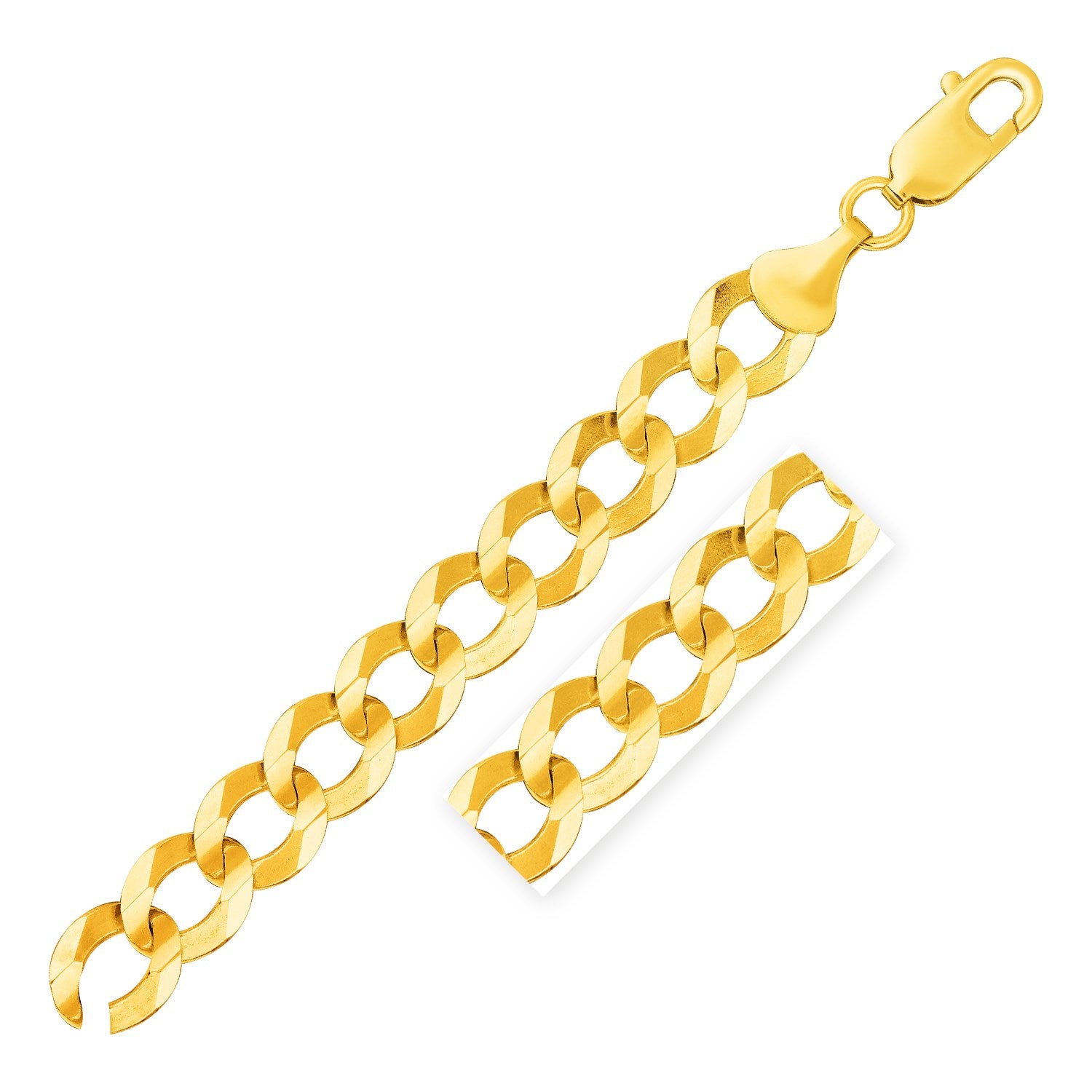Solid Curb Chain in 14k Yellow Gold (12.18mm) 24"