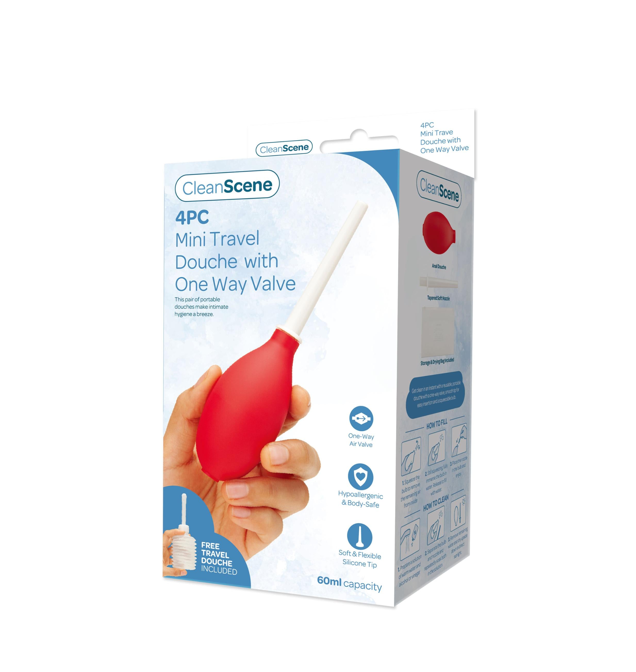 Cleanscene Mini Travel Douche W/ One Way Valve - Adult Products