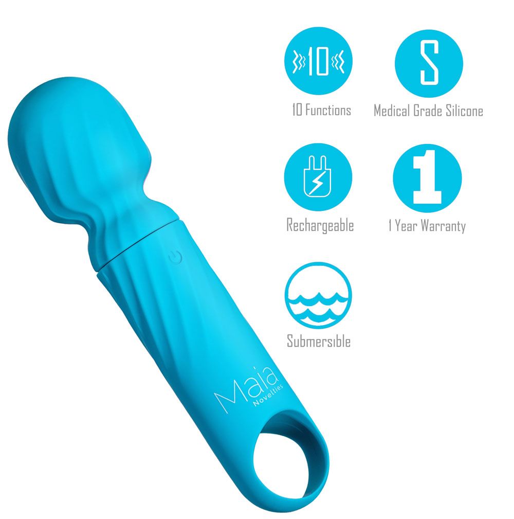Dolly Blue Silicone Mini Wand Rechargeable - GreatEagleInc
