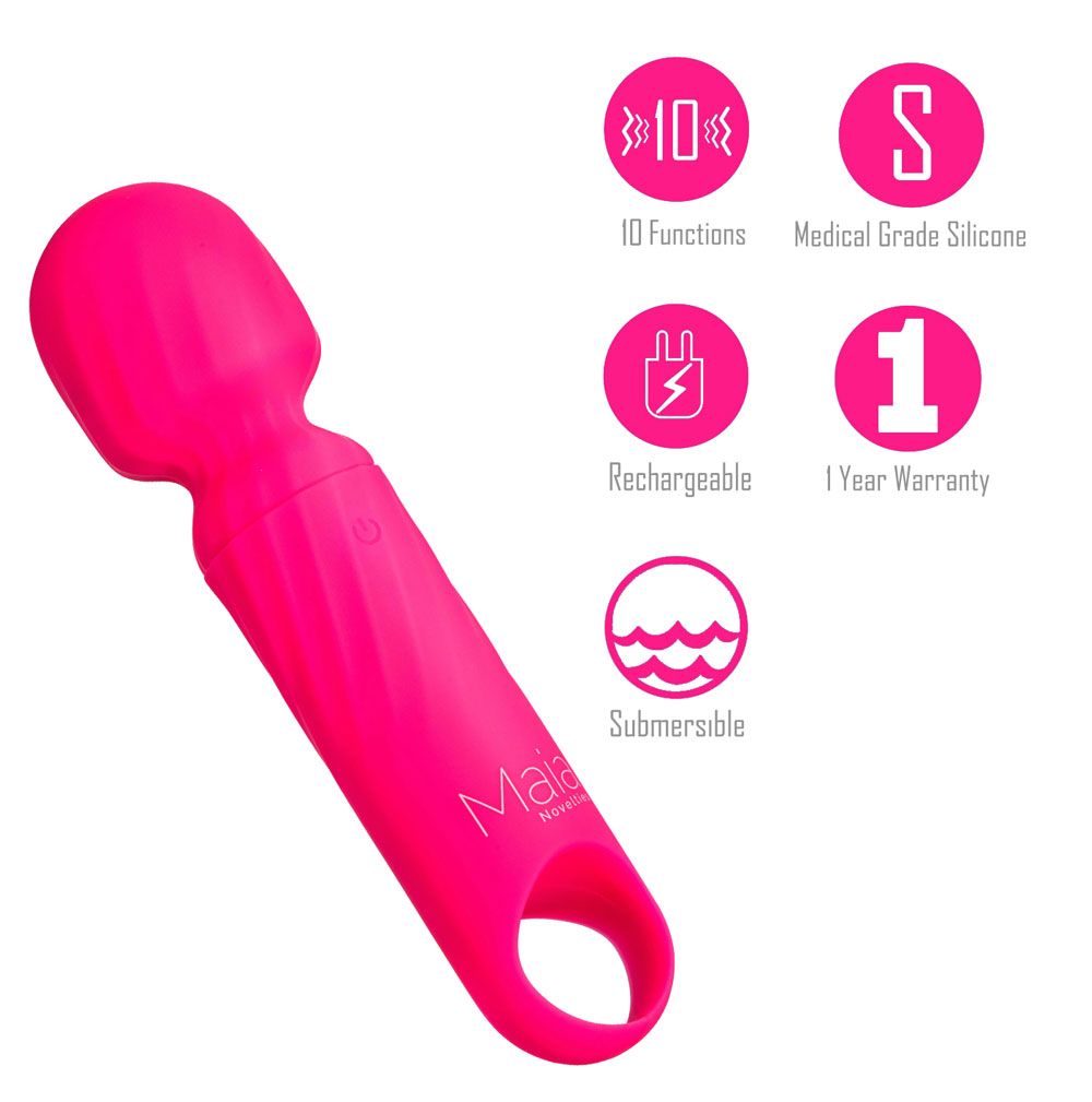 Dolly Pink Silicone Mini Wand Rechargeable - GreatEagleInc