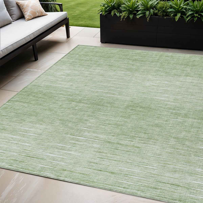 5' X 8' Artichoke Green And Green Abstract Washable Indoor Outdoor Area Rug