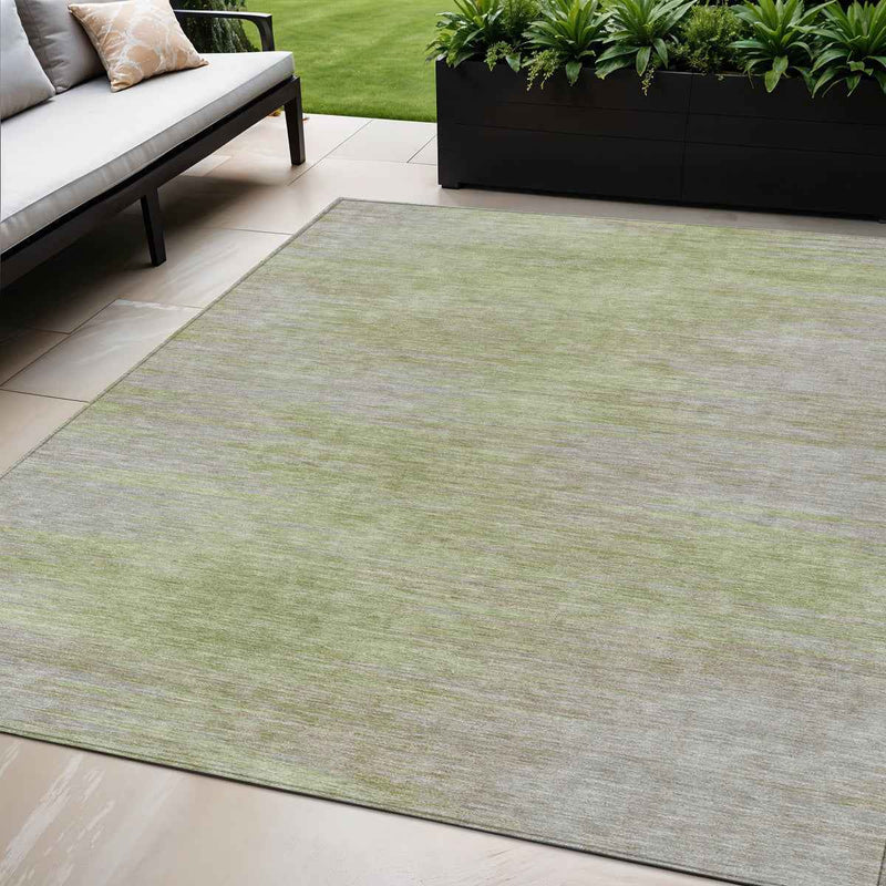 5' X 8' Sage And Artichoke Green Abstract Washable Indoor Outdoor Area Rug