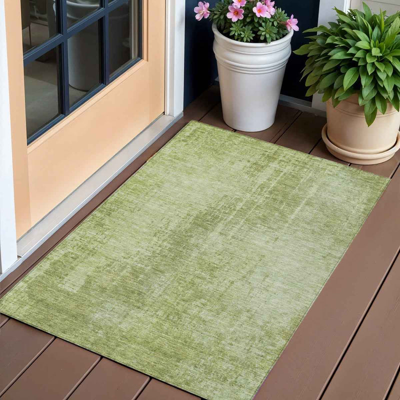 3' X 5' Sage And Green Abstract Washable Indoor Outdoor Area Rug