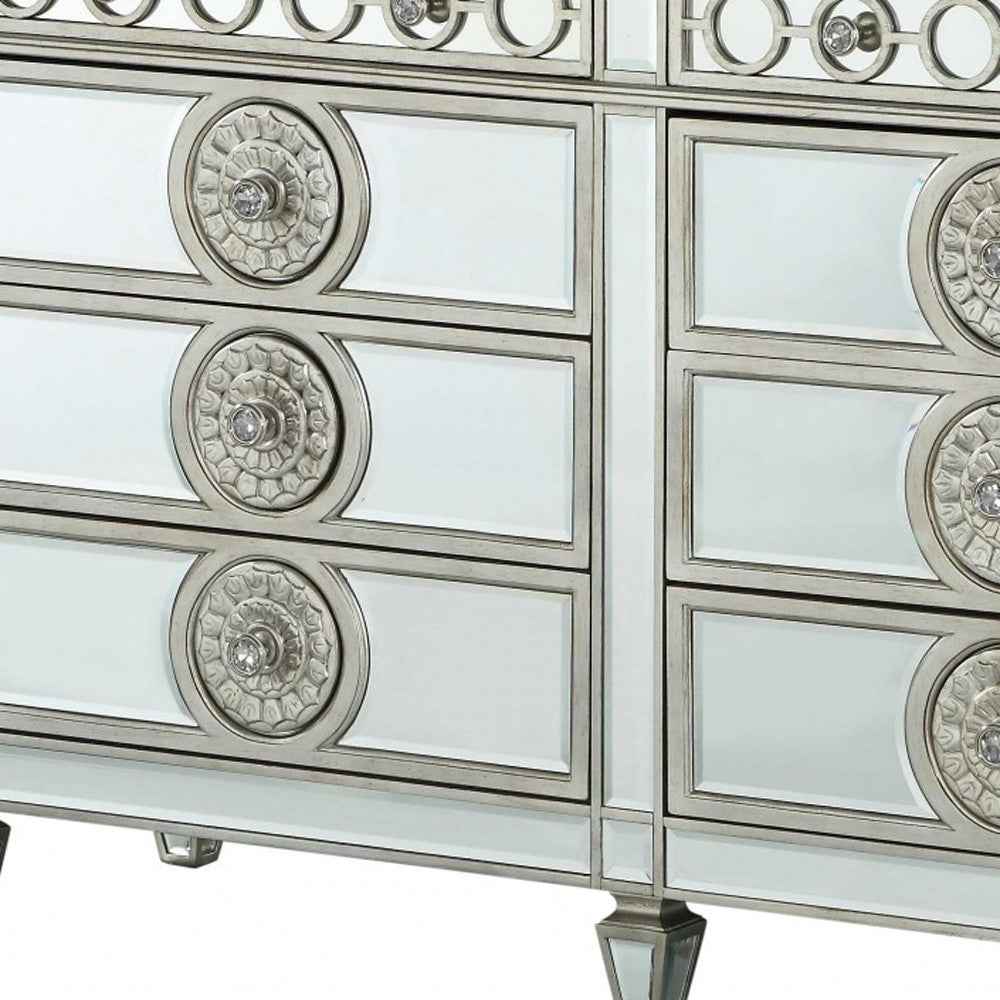 20" Gray Solid Wood Six Drawer Double Dresser