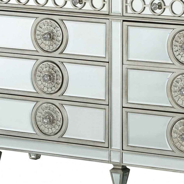 20" Gray Solid Wood Six Drawer Double Dresser