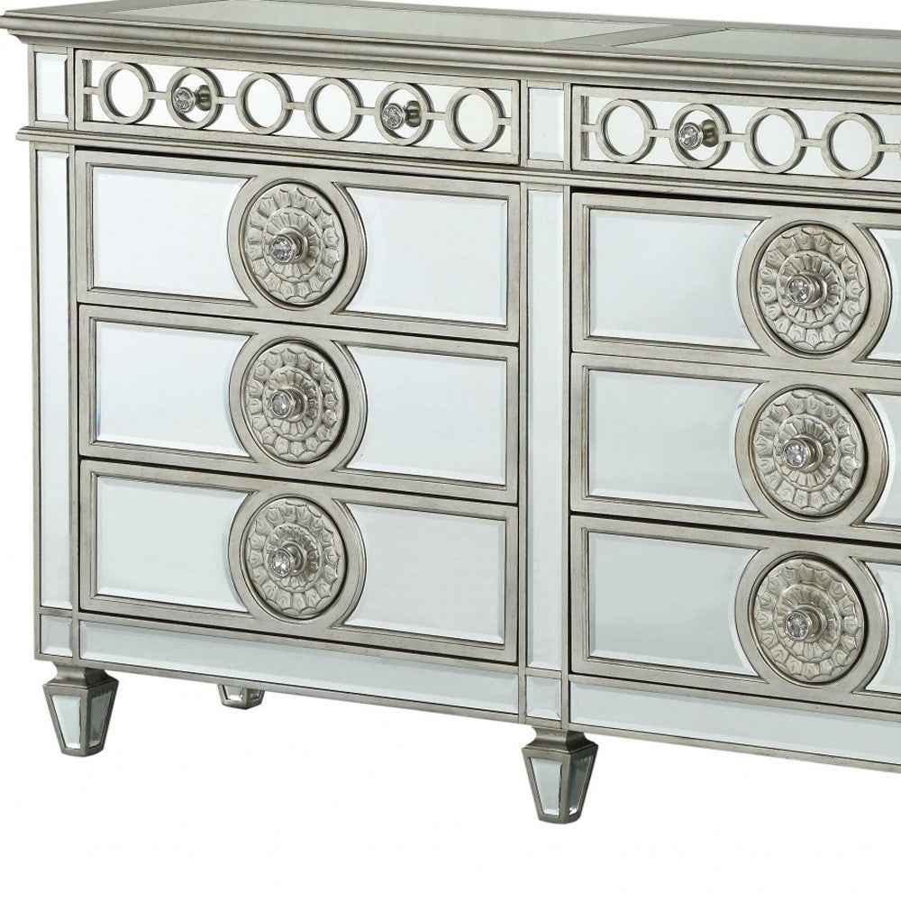 20" Gray Solid Wood Six Drawer Double Dresser