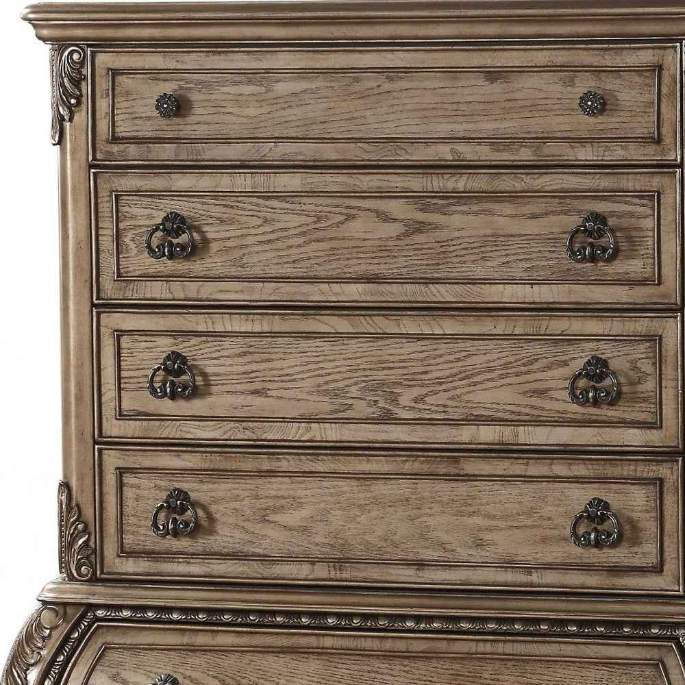 21" X 42" X 57" Vintage Oak Wood Chest