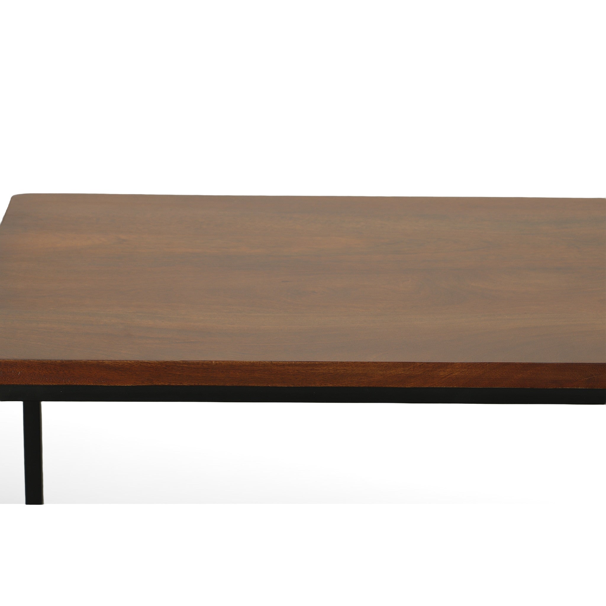 42" Chestnut and Black Solid Wood and Metal Computer Desk Default Title