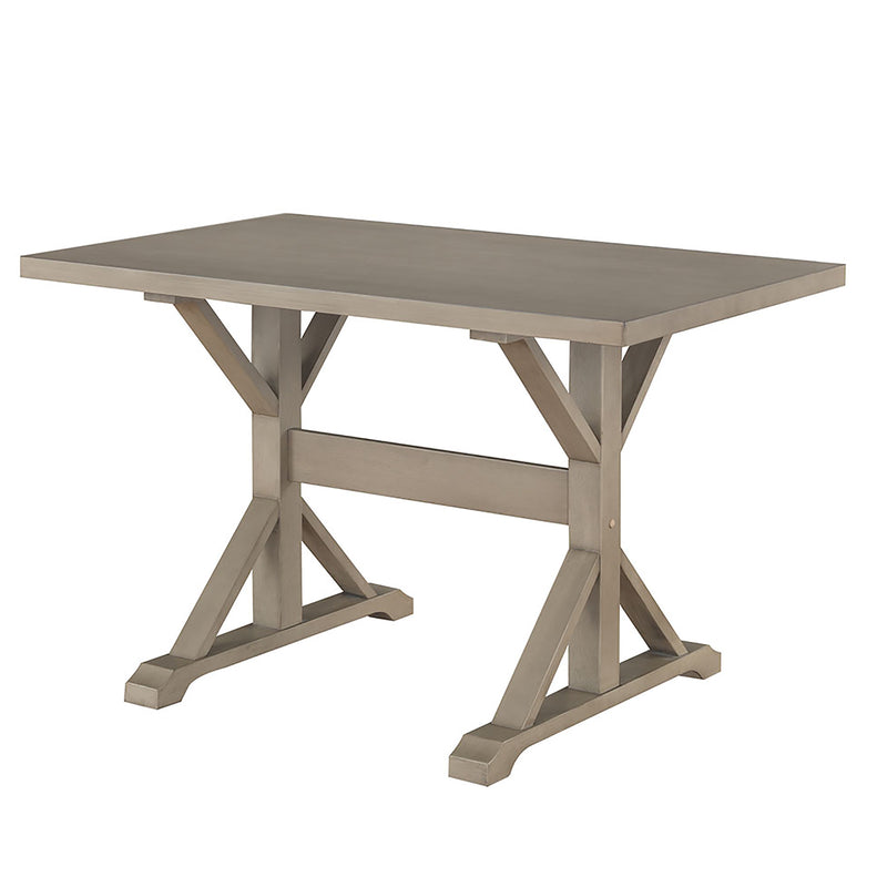 48" Gray Solid Wood Trestle Writing Desk