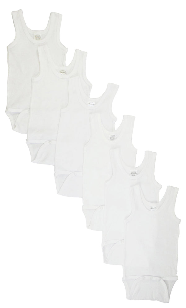 White Tank Top Onezie 6 Pack Cs_106m_106m - White / Large - Infant Wear