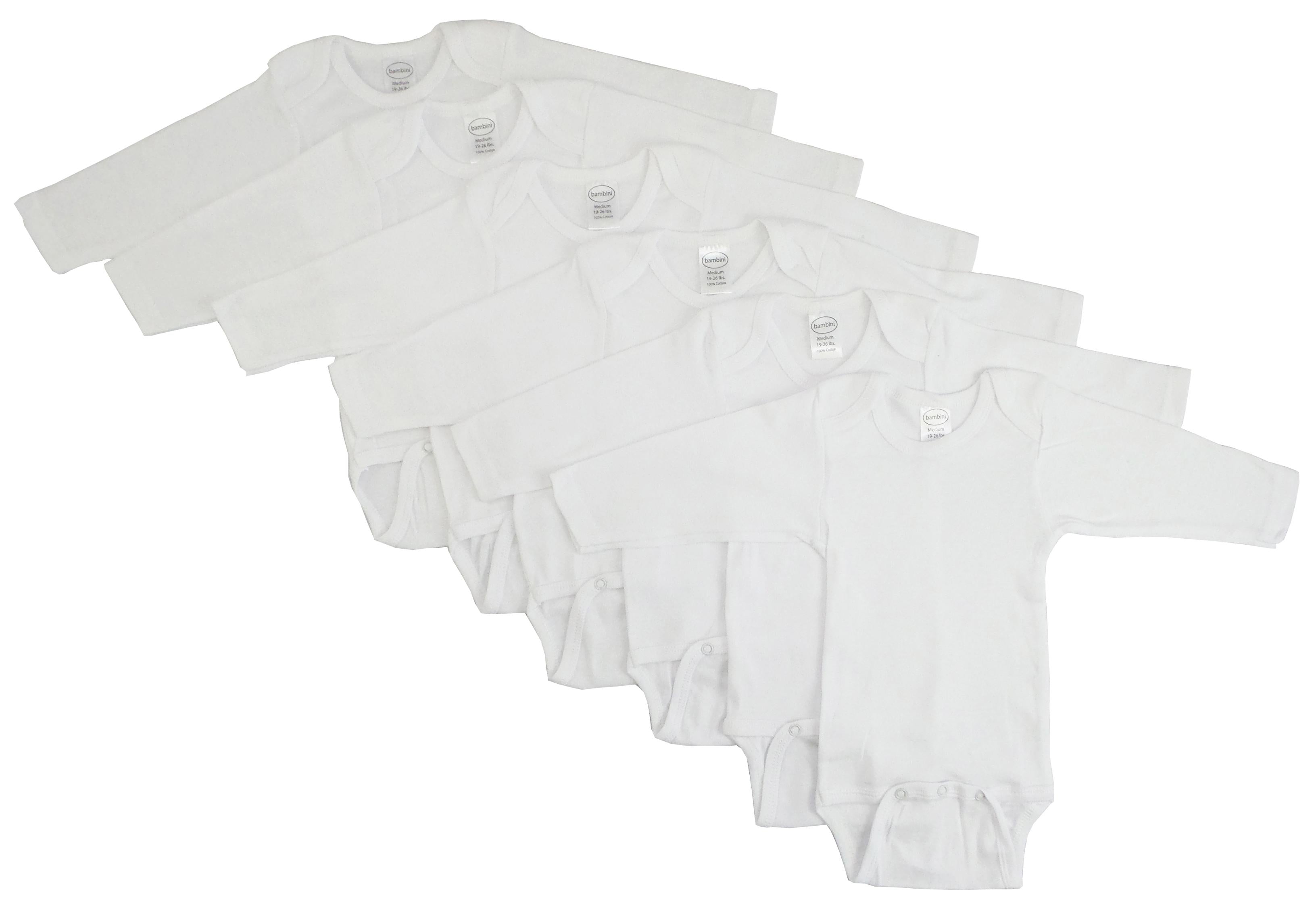 Long Sleeve White Onezie 6 Pack Cs_009m_009m - GreatEagleInc