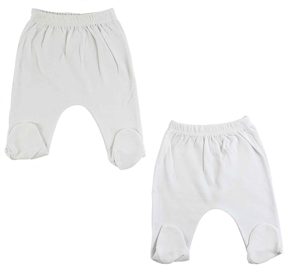White Closed Toe Pants - 2 Pack Cs_0537m - White / Large - Infant Wear