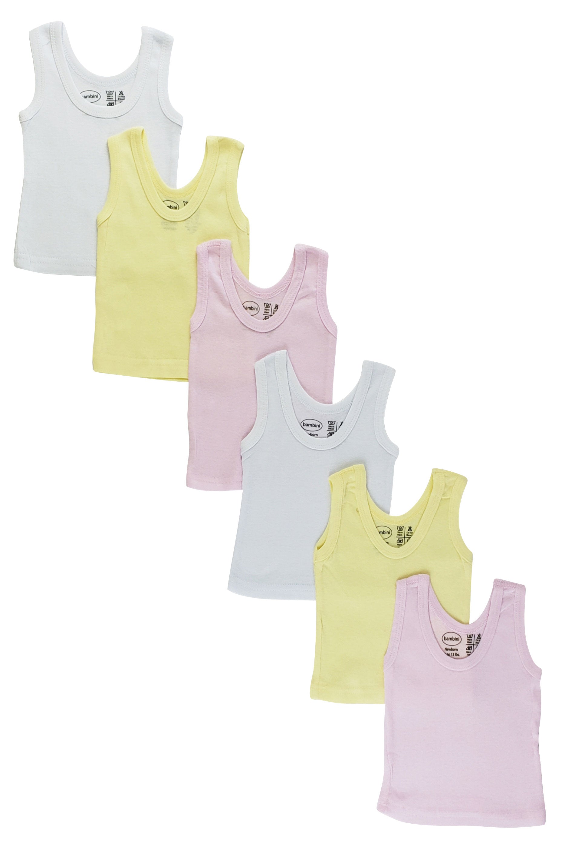 Girls Six Pack Pastel Tank Top 0366m - GreatEagleInc