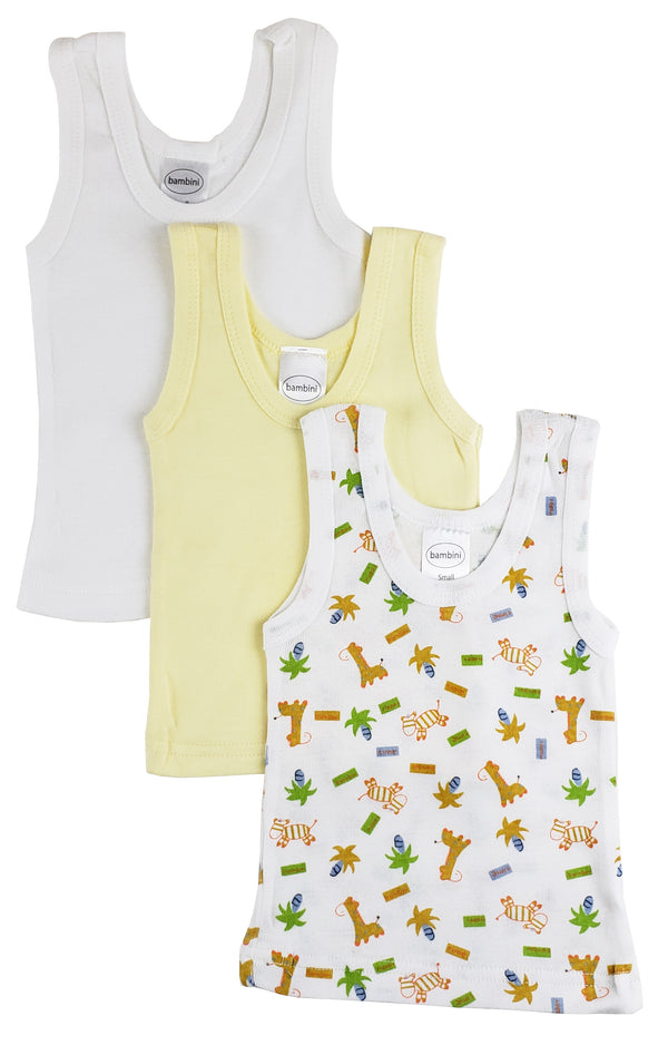 Boys Printed Tank Top Variety 3 Pack 037m - Blue/White/Print / Large - Infant Wear