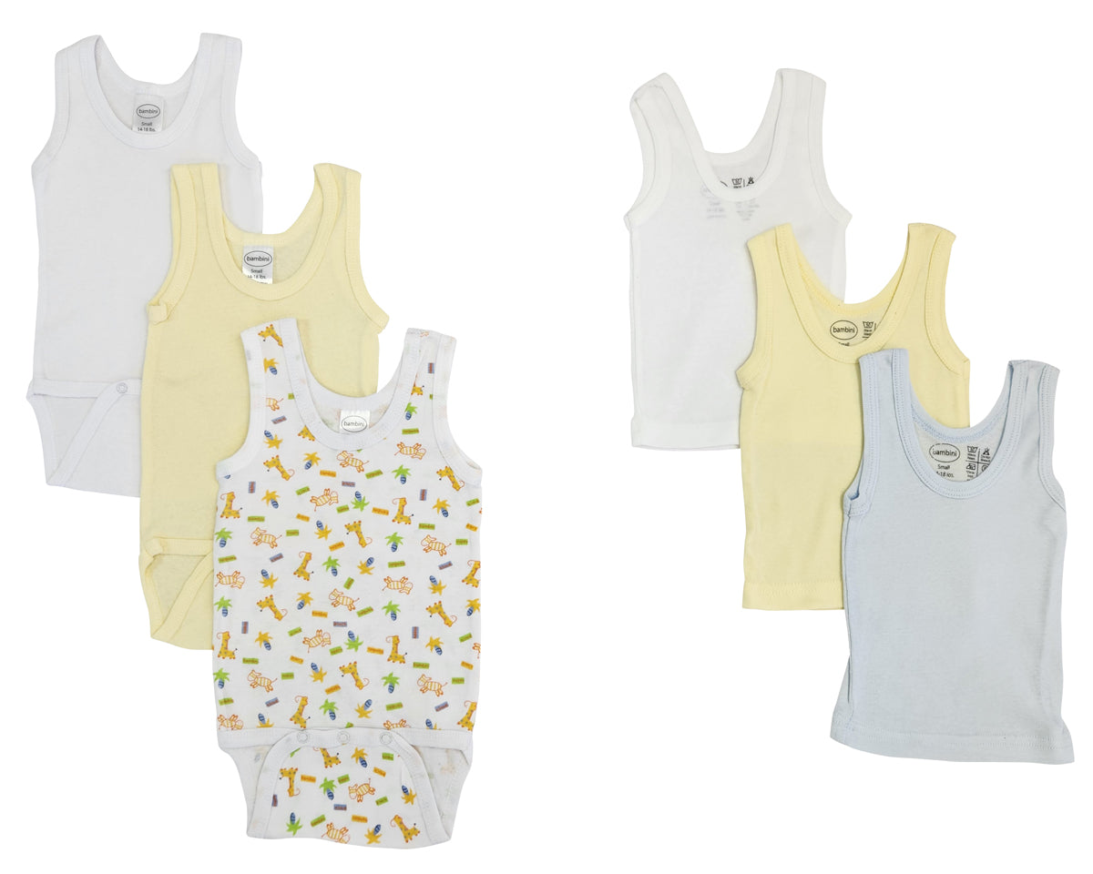 Unisex Baby 6 Pc Onezies And Tank Tops Nc_0504nb - GreatEagleInc