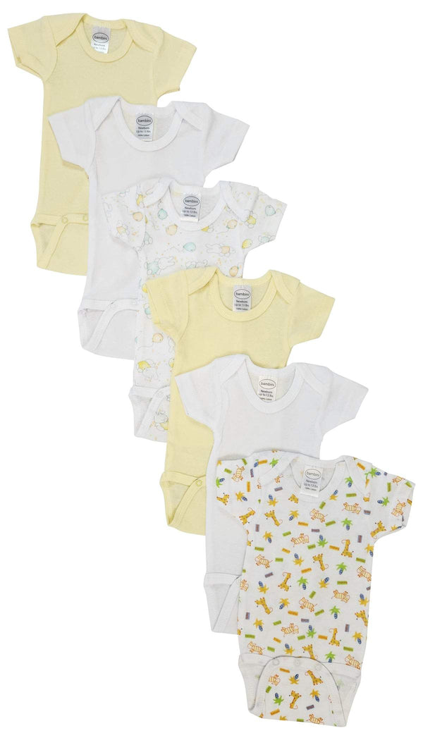 Unisex Baby 6 Pc Bodysuits Nc_0436m - White / Large - Infant Wear