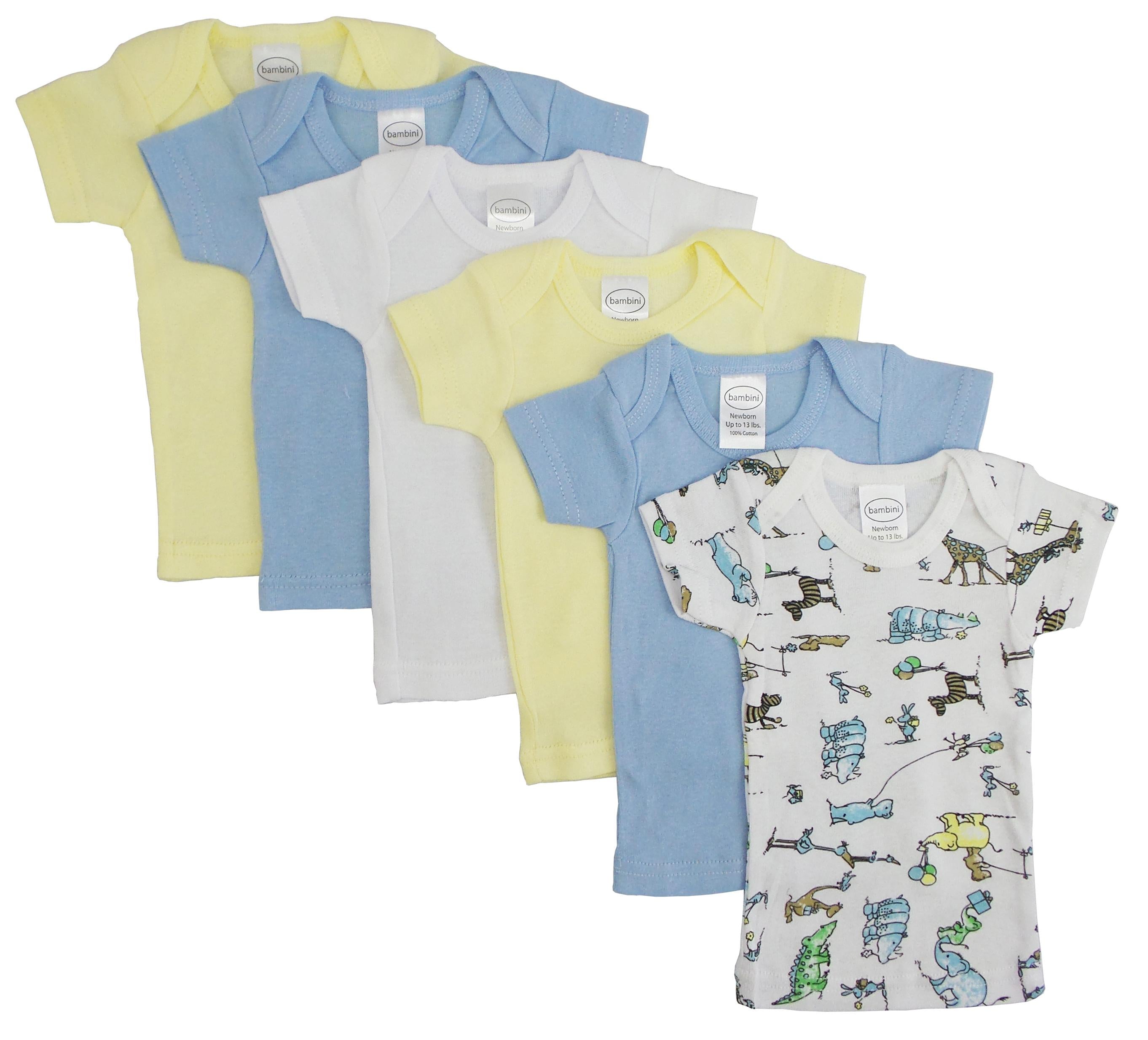 Boys Pastel Variety Short Sleeve Lap T-shirts 6 Pack Cs_056s_058s - GreatEagleInc