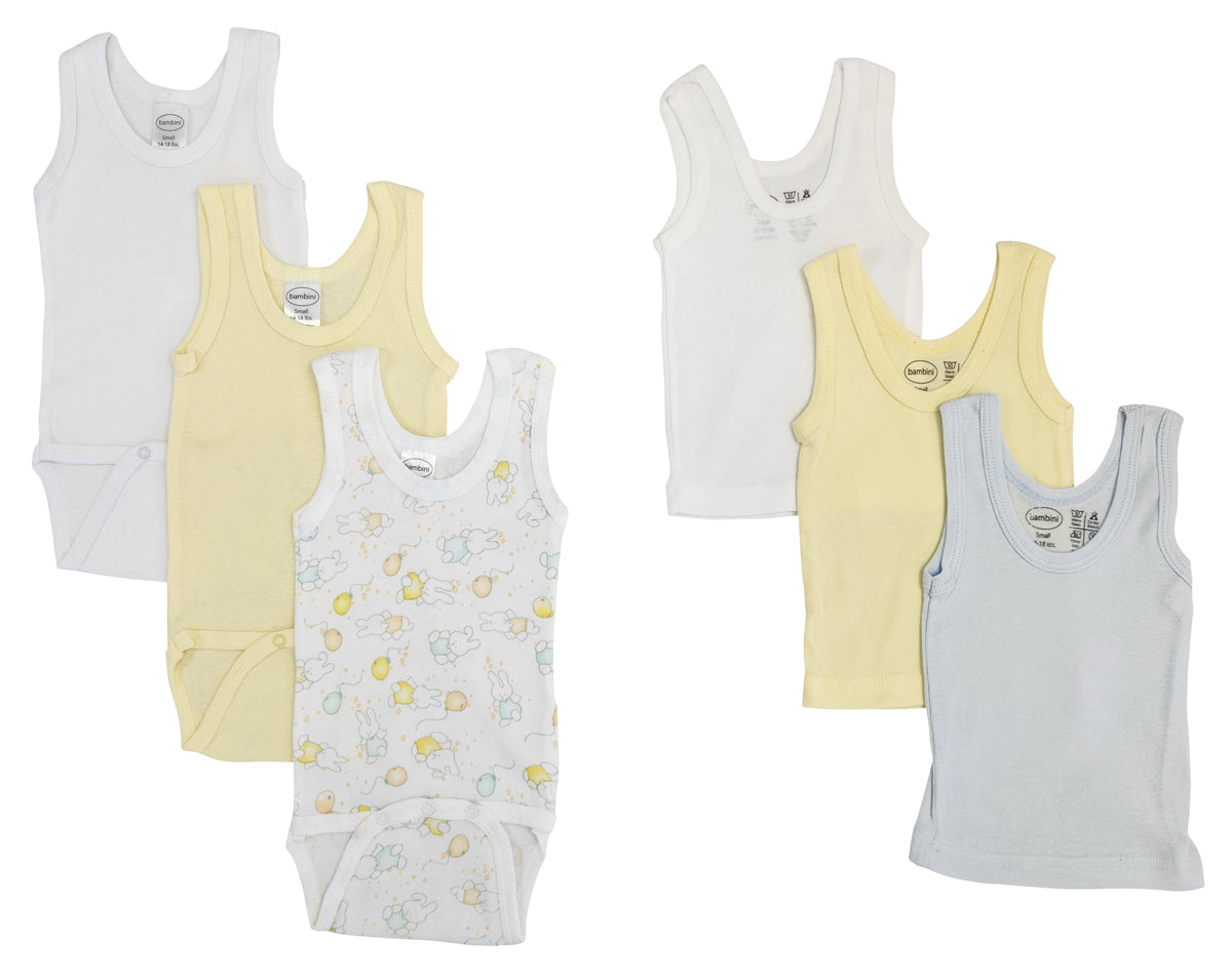 Unisex Baby 6 Pc Onezies And Tank Tops Nc_0514l - GreatEagleInc