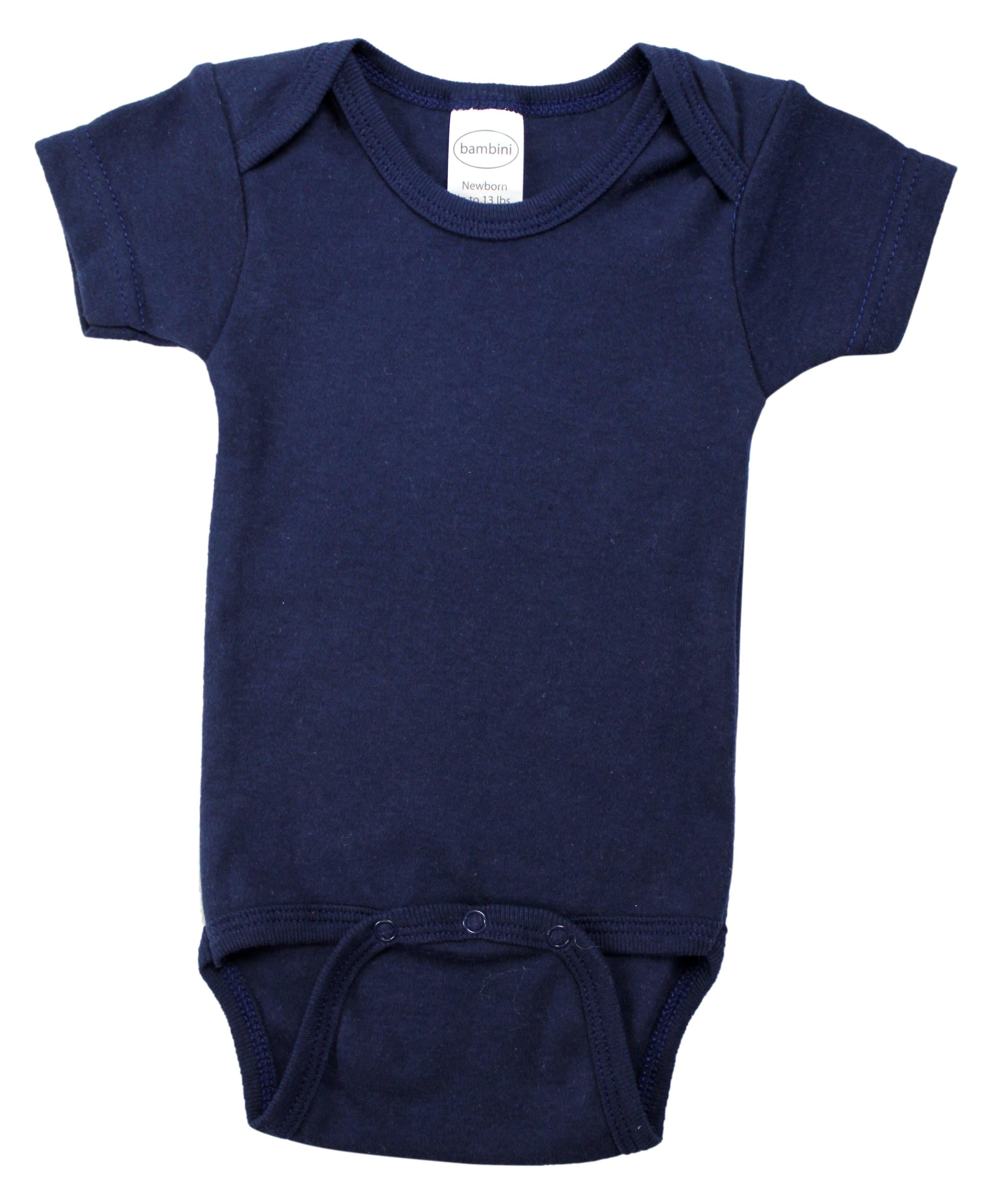 Navy Interlock Short Sleeve Bodysuit Onezies 0010b.navy.nb - GreatEagleInc