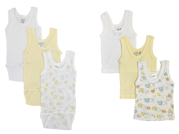 Unisex Baby 6 Pc Onezies And Tank Tops Nc_0516nb - White / Large - Infant Wear